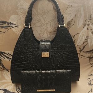 Brahmin Adrian Black Melbourne And Matching Wallet